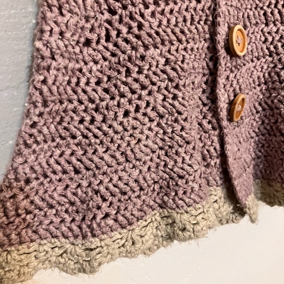 Sweater petticoat over coat hand crochet with back now purple gray 2 years - Picture 4 of 8